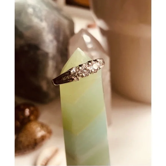 REAL Diamonds and 14 Karat White Gold Ring - Picture 1 of 15